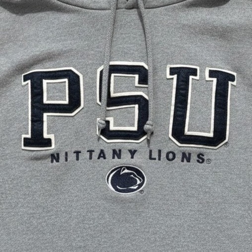 Penn State PSU Hoodie Sweatshirt Gray XL Nittany Lions Logos Vintage - Medium